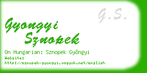 gyongyi sznopek business card