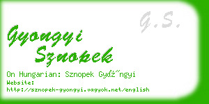 gyongyi sznopek business card